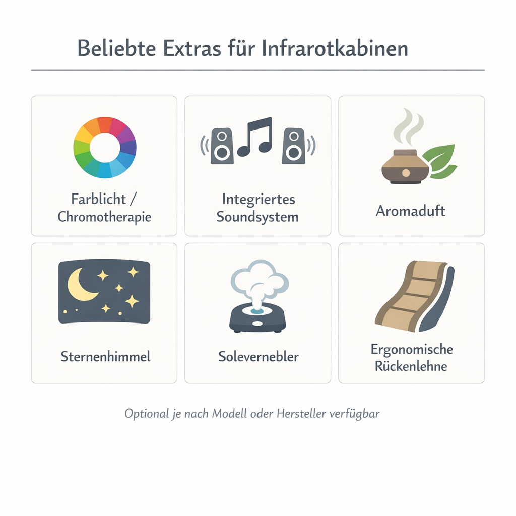 Beliebte Extras für Infrarotkabinen