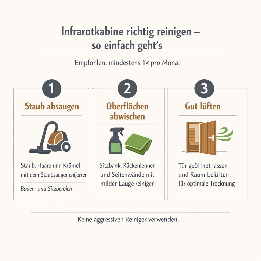 Infrarotkabine richtig reinigen