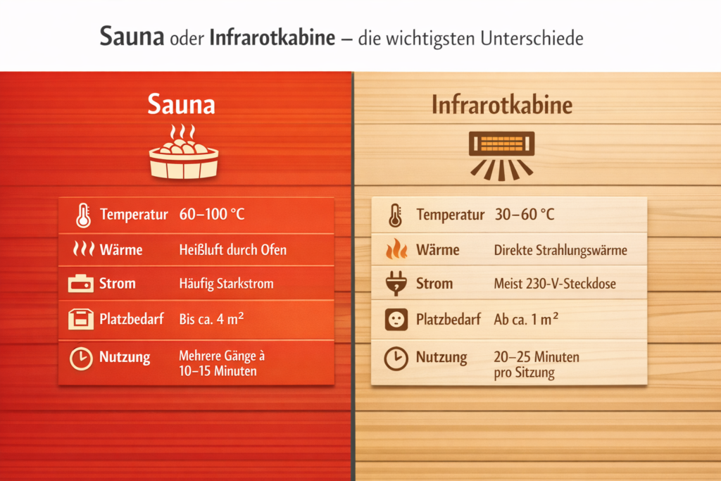 Sauna oder Infrarotkabine