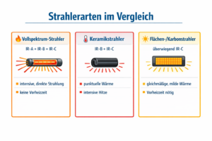 Strahlerarten im Vergleich
