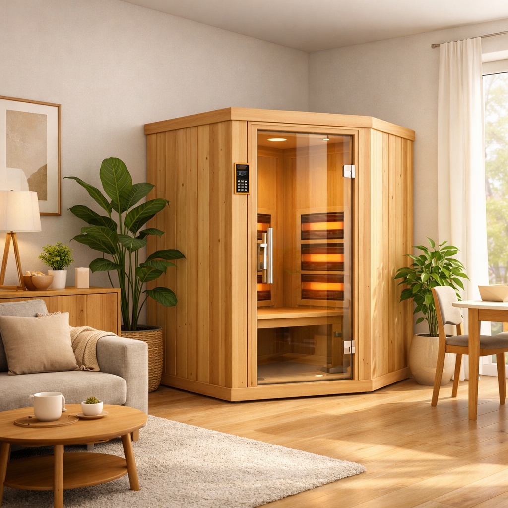 Infrarotkabine in moderner Mietwohnung