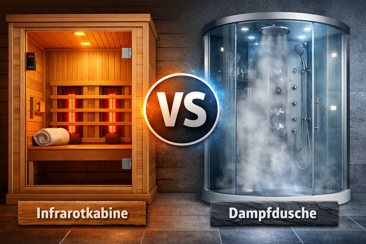 Infrarotkabine vs Dampfdusche im direkten Vergleich