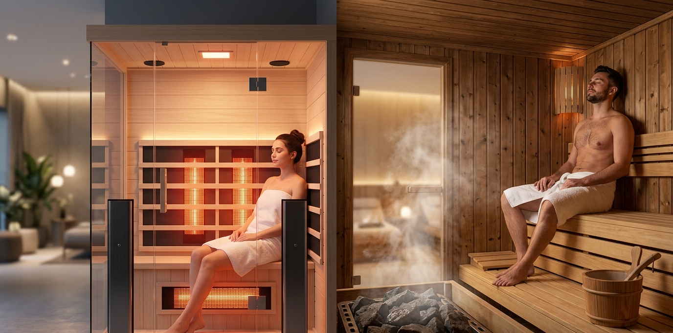 Infrarotkabine oder Sauna im Vergleich